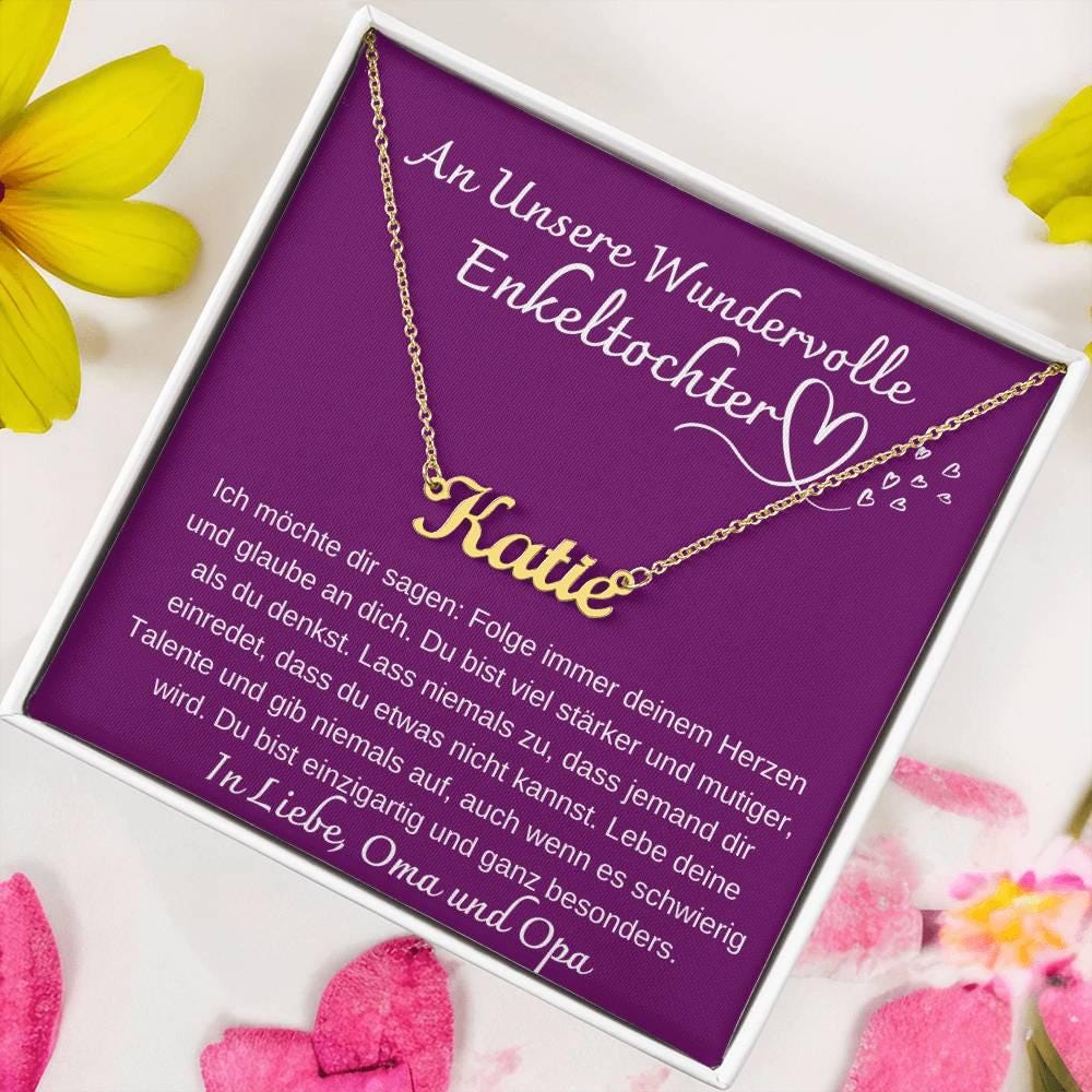 Enkeltochter Kette für Oma und Opa, Enkeltochter 925 Sterling Silber  Abschluss, Geschenk für Absolventin Enkeltochter Zum Geburtstag