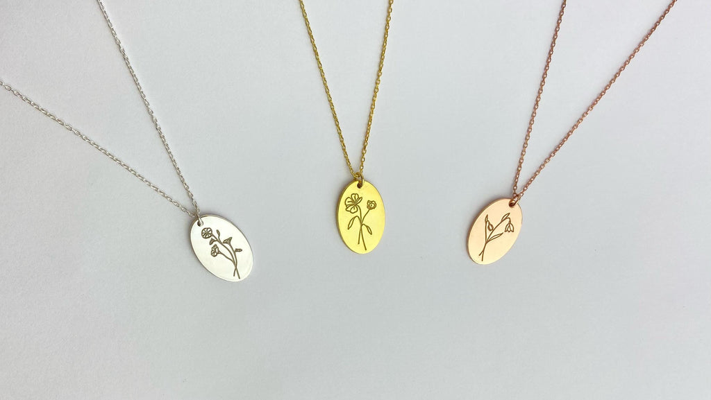 Personalized Niece Birth Flower Necklace, Niece Personalized Christmas Gift, Niece Custom Birthday Gift, Niece Meaningful Gift