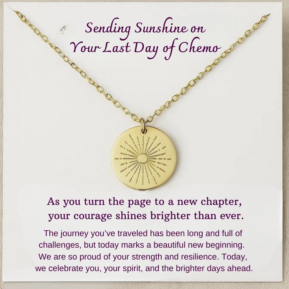 Last Day of Chemo Necklace Gift for Cancer Survivor, Cancer Warrior, Last Day of Radiation, End of Chemo Gifts, Cancer Awareness Jewelry