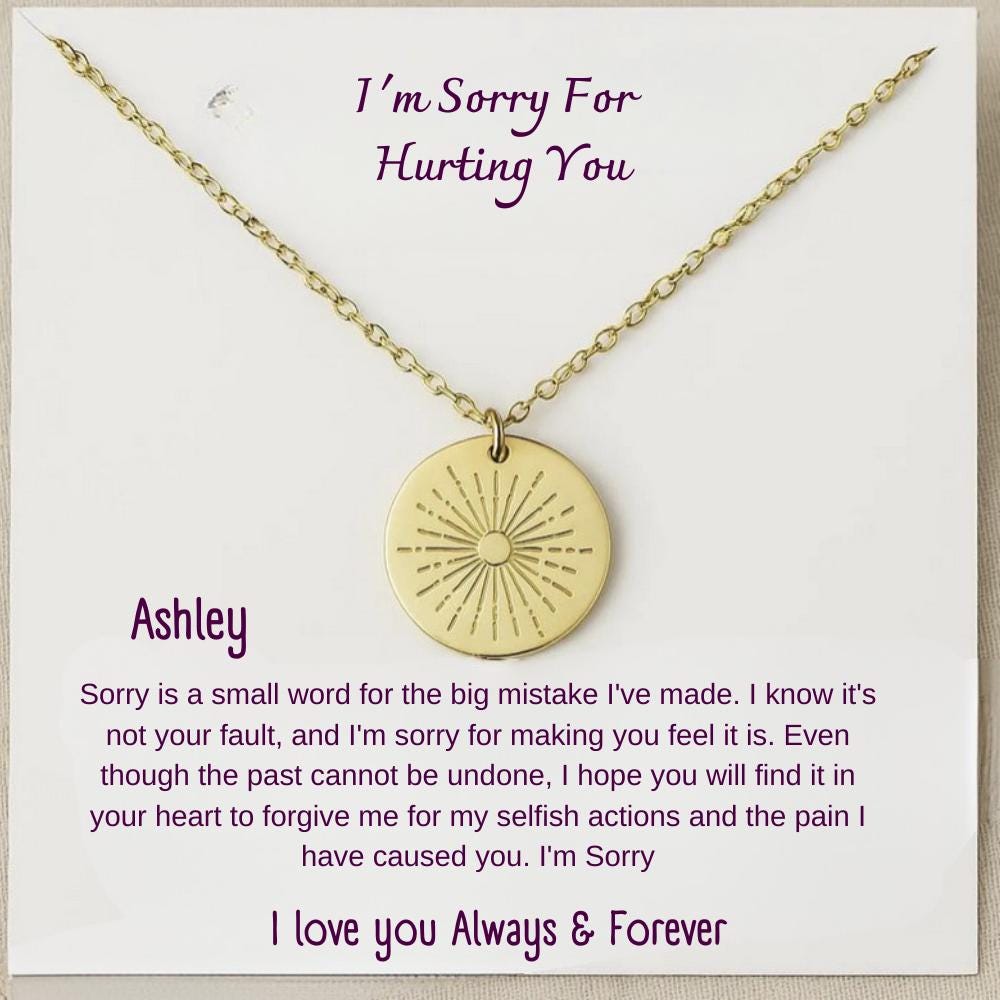 I'm Sorry Gift Apology Gift Necklace, I'm Sorry Gift Apology Gift Necklace For Her, Apology Gifts for Her, Forgive Necklace