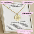 Personalized 8th Grade Graduation Silver Necklace, Eighth Grade Sun Necklace with Gift Box, Middle School Graduation 2026 Gift Ideas