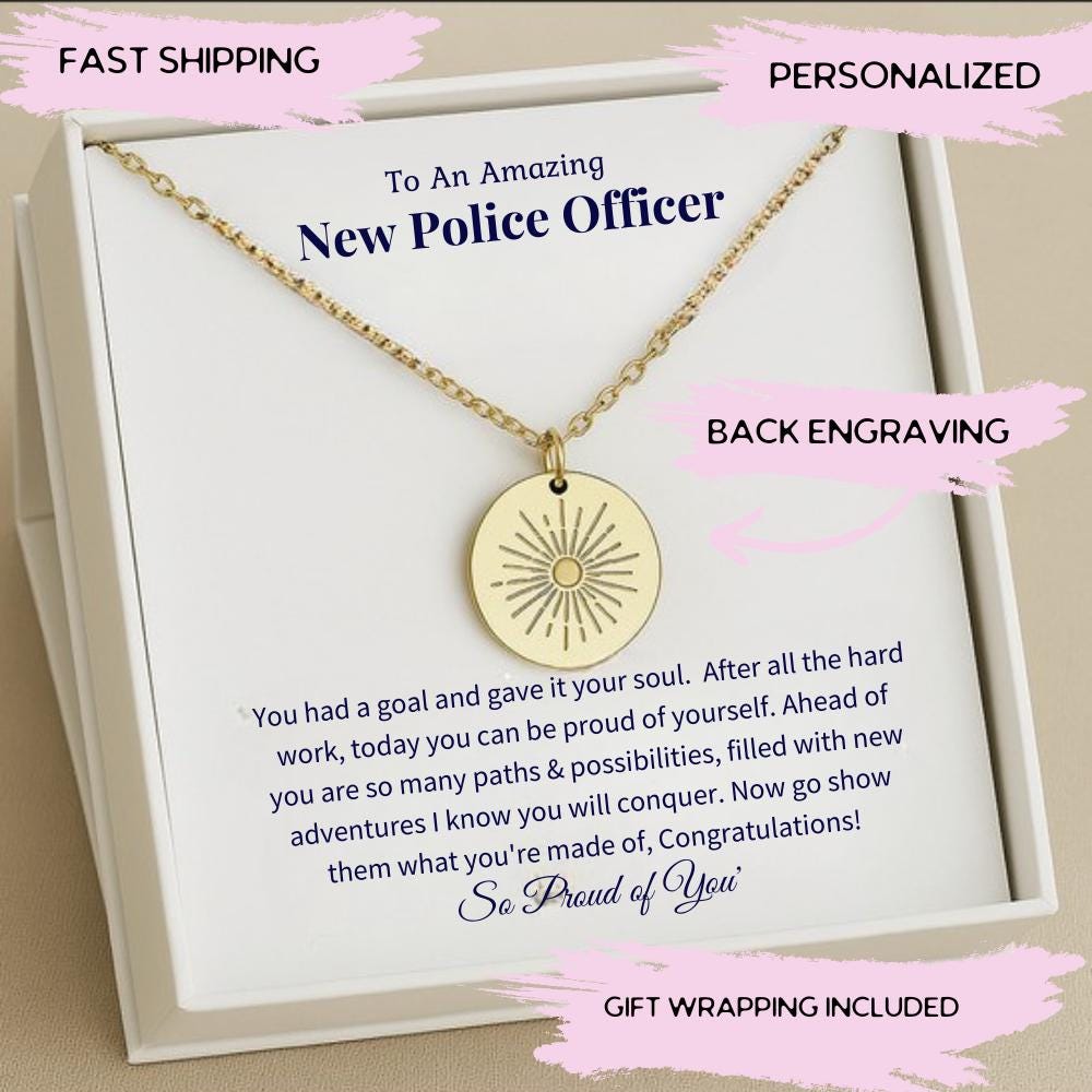Personalized Police Academy Graduation Necklace, Police Women Gift, Prom Police Gift, Congratulatory New Police, Police Academy Graduation