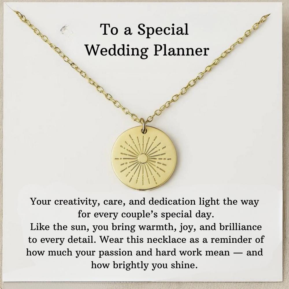 Wedding Planner Necklace Gift,  Wedding Coordinator Silver Jewelry , Wedding Planner Thank You Gift from Bride, Wedding Organizer Gifts