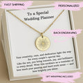 Wedding Planner Necklace Gift,  Wedding Coordinator Silver Jewelry , Wedding Planner Thank You Gift from Bride, Wedding Organizer Gifts