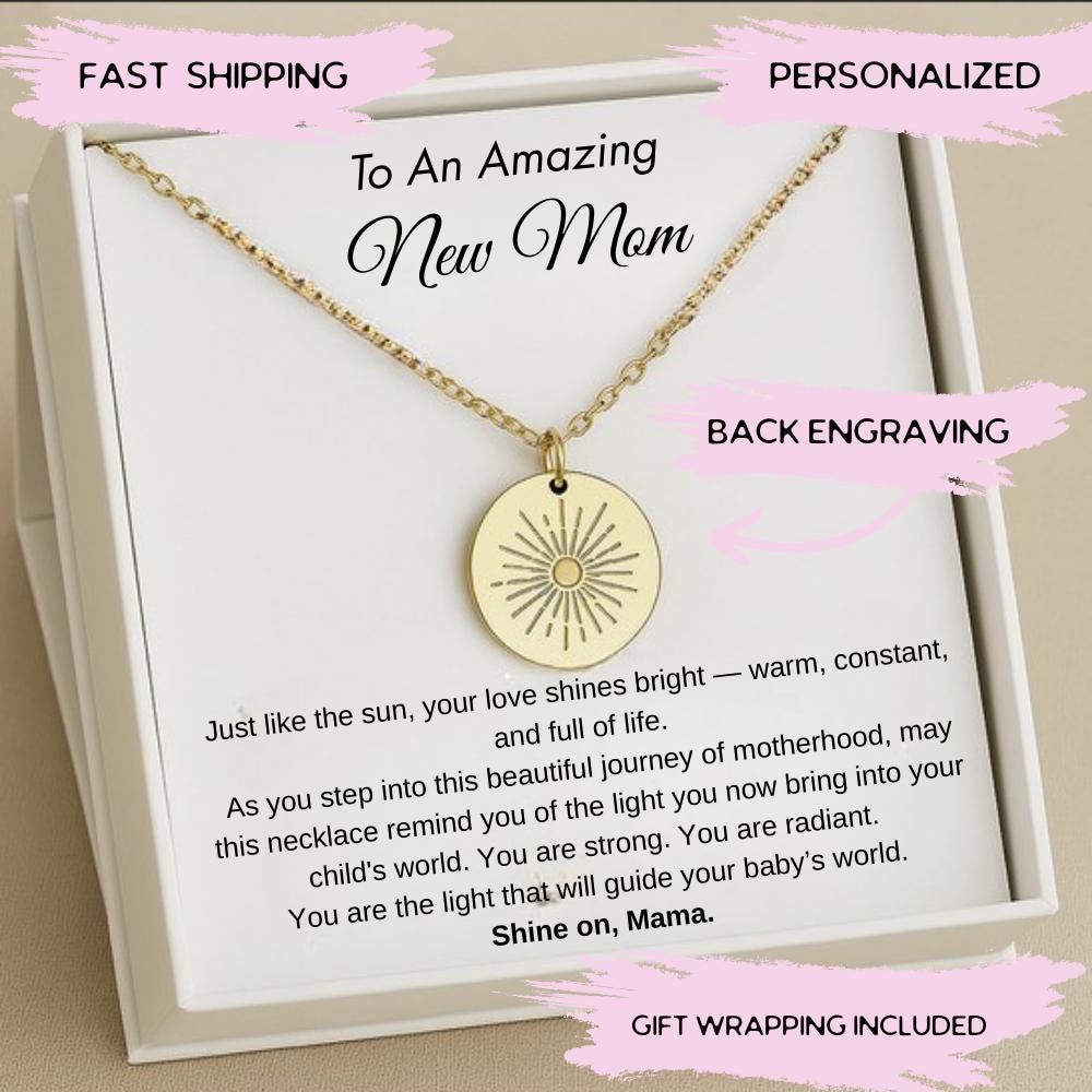 Personalized New Mama Silver Necklace, New Mom Necklace Gift, Pregnant Friend Gifts,  Pregnancy Gift, New Mommy Gift