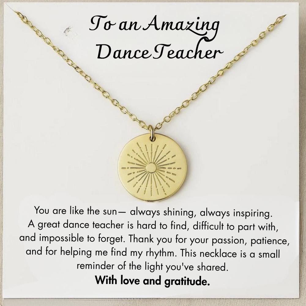 Dance Teacher Necklace Gift, Dance Teacher Thank You Gift, Dance Teacher Appreciation Gift,Dance Recital Gift for Dance Ballet Teacher Gift