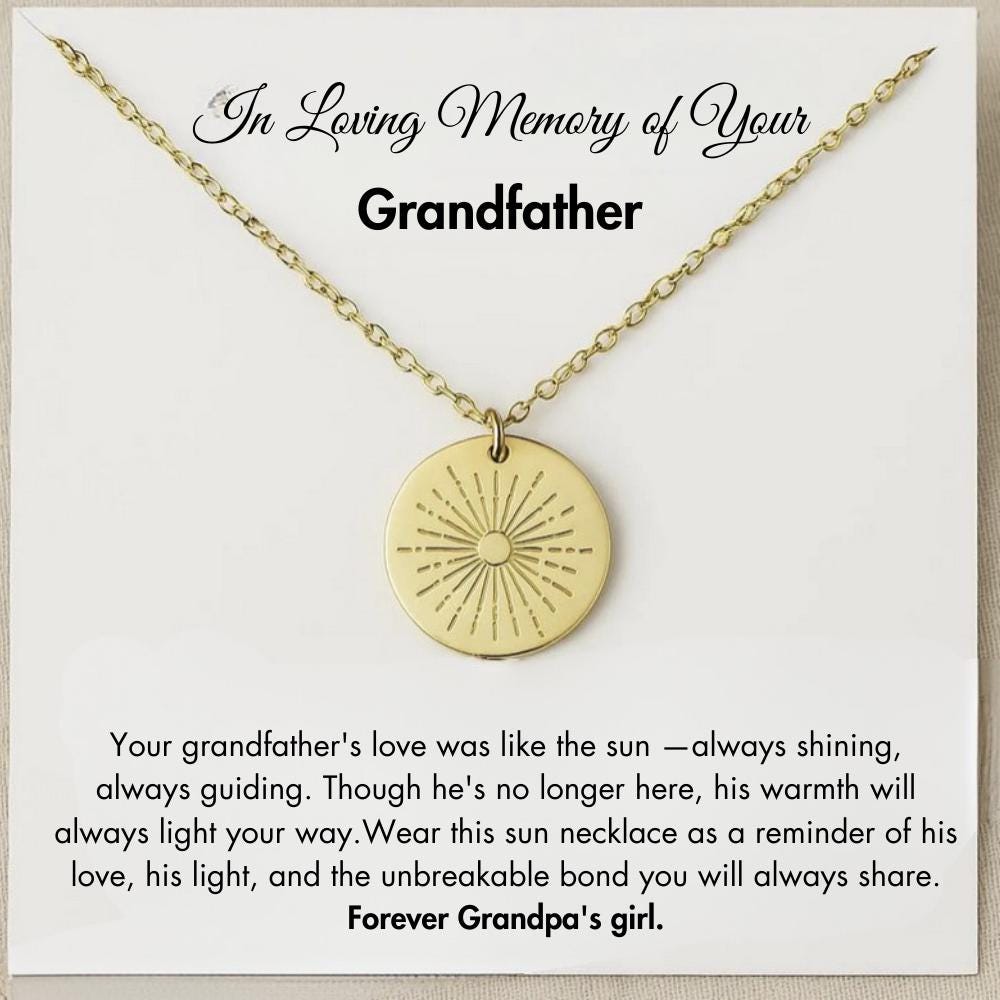 Grandfather Memorial Necklace, Grandpa Grief Gift, Grandpa Bereavement Gift, Grandfather Condolence Gift,   Loss of Grandfather Necklace