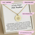 PTA President Sun Necklace, Personalized PTA President Gift, PTA President Thank You Gift, Appreciation Gift for Pta President Necklace