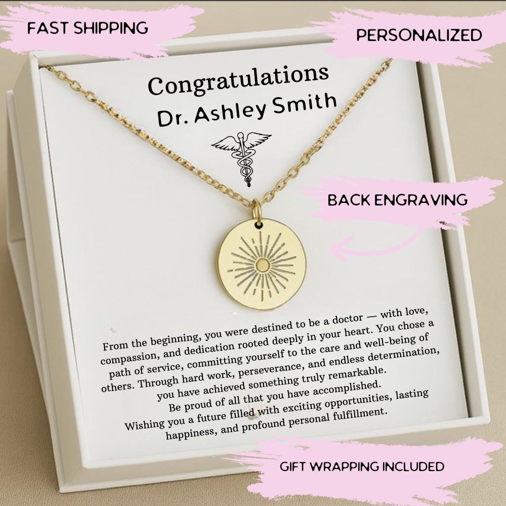 New Doctor Gift for Her, Medical School Graduation, New Doctor Necklace, Medical Student Graduation, Peronalized Dr Graduation Necklace Gift