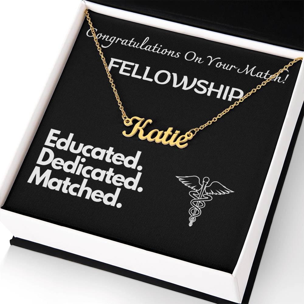 Fellowship Necklace Gift for Her, Fellowship  Match Day, Resident Match Day Gift for Women, doctor Match Day 2025 Resident Doctors Gift