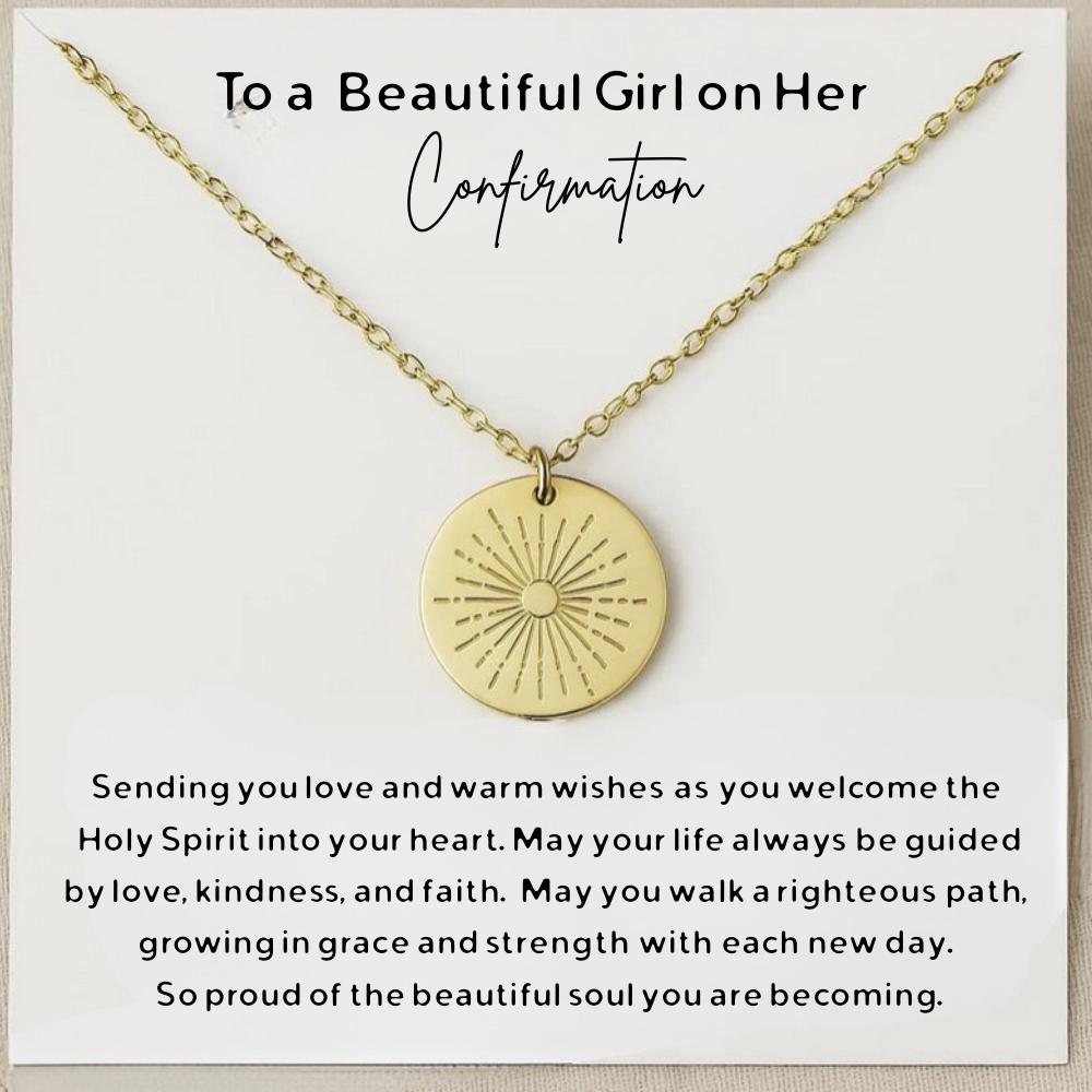 Confirmation Necklace Gifts for Girls, Personalized Silver Confirmation Gif,  Goddaughter Necklace Gift from Godmother, Baptism Gift