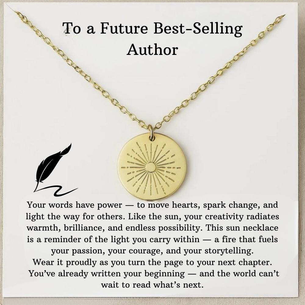 Best-Selling Author Necklace Gift, Writer Necklace, Author Silver Necklace, Future Best Selling Author Gift, Gifts For Writers