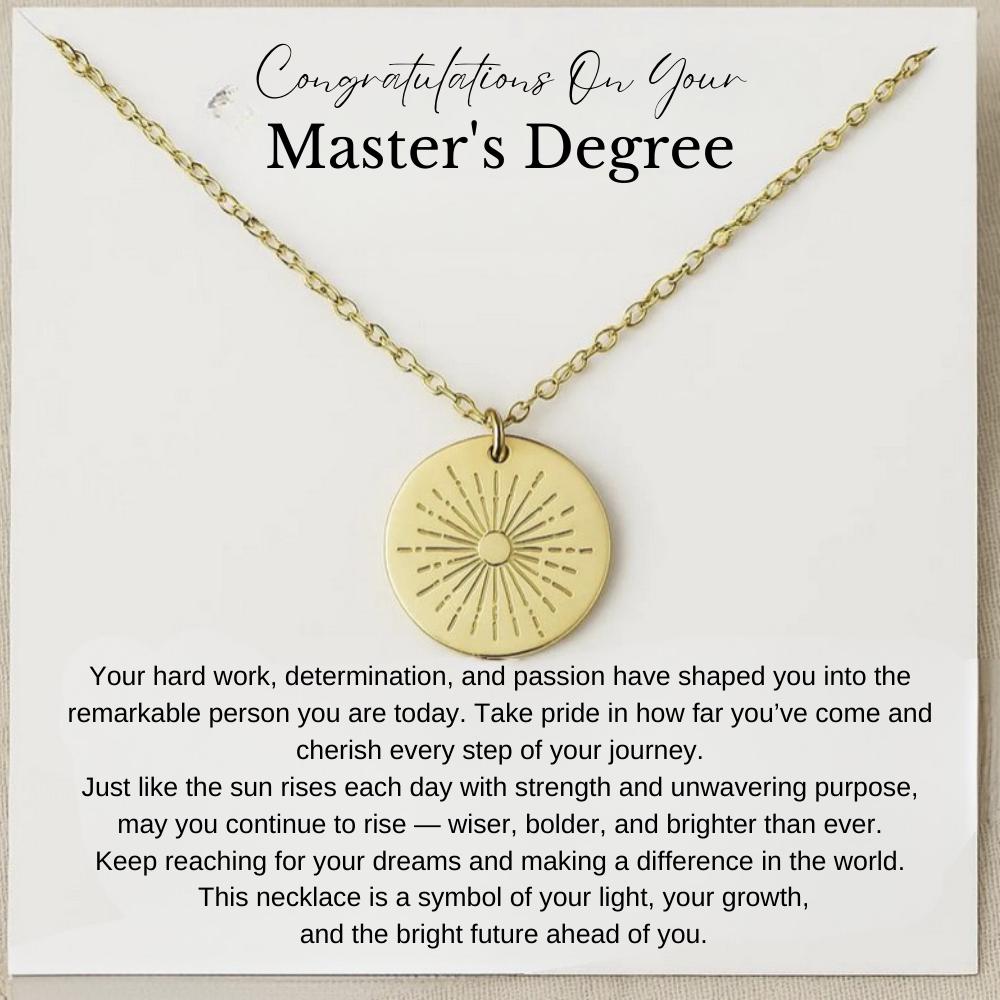 Personalized Master Degree Jewelry for Girls, Master Degree Necklace Gifts,  Phd Graduation Gift, MBA Graduation Gift, MA Gift Ideas