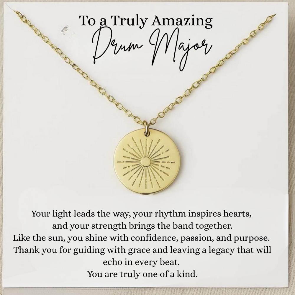 Personalized Drum Major Necklace Gift, Drum Major Thank You Gift, Drum Major Appreciation Gift,  Drum Major Leaving Gift, Drum Major Jewelry