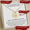 Personalized 5th Grade Graduation Silver Necklace, Eighth Grade Sun Necklace with Gift Box, Middle School 2025 Gift Ideas, 5th Graders Girl