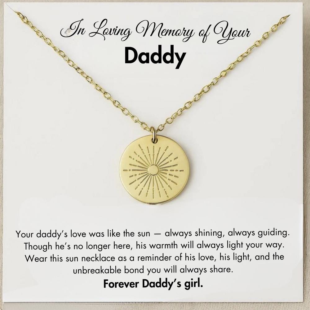 Father Memorial Necklace, Daddy Grief Gift, Father Bereavement Gift, Father Condolence Gift,  Loss of Dad Remembrance Necklace