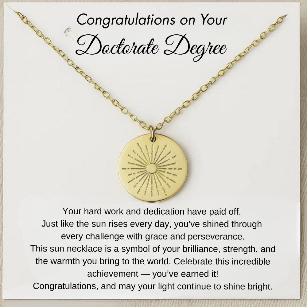Personalized Doctorate Graduation Gift for Her, Phd Graduation Necklace Gift, Doctorate Degree Graduation Gift, PhD Jewelry gift
