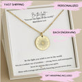 Be the Light Sun  Necklace, Motivational Self-Love Gift for Best Friend, Encouragement Pendant, Inspirational Faith Jewelry