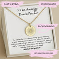 Dance Teacher Necklace Gift, Dance Teacher Thank You Gift, Dance Teacher Appreciation Gift,Dance Recital Gift for Dance Ballet Teacher Gift