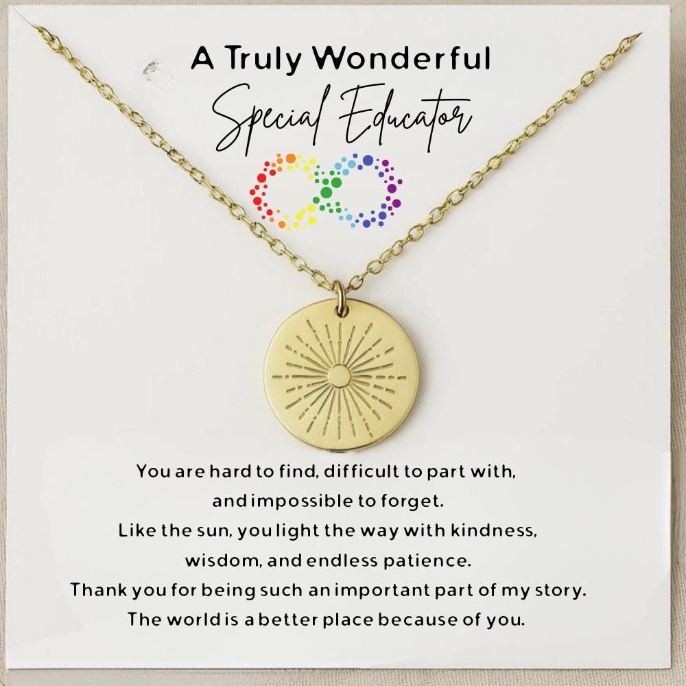 Personalized Special Educator Gift, Special Teacher Necklace, Autism Teacher Gift, Daycare Director Thank You Gift, Special Needs Educator