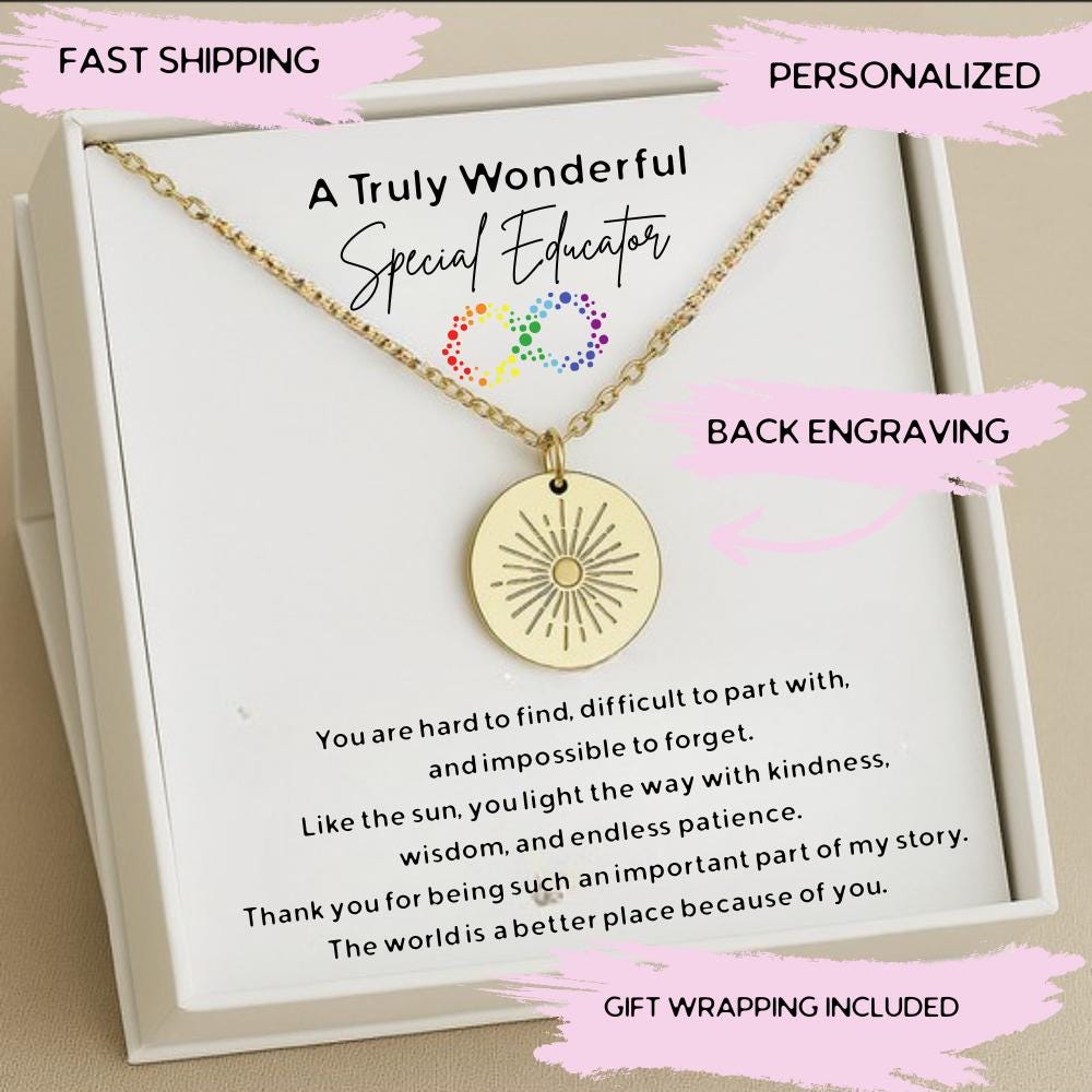 Personalized Special Educator Gift, Special Teacher Necklace, Autism Teacher Gift, Daycare Director Thank You Gift, Special Needs Educator