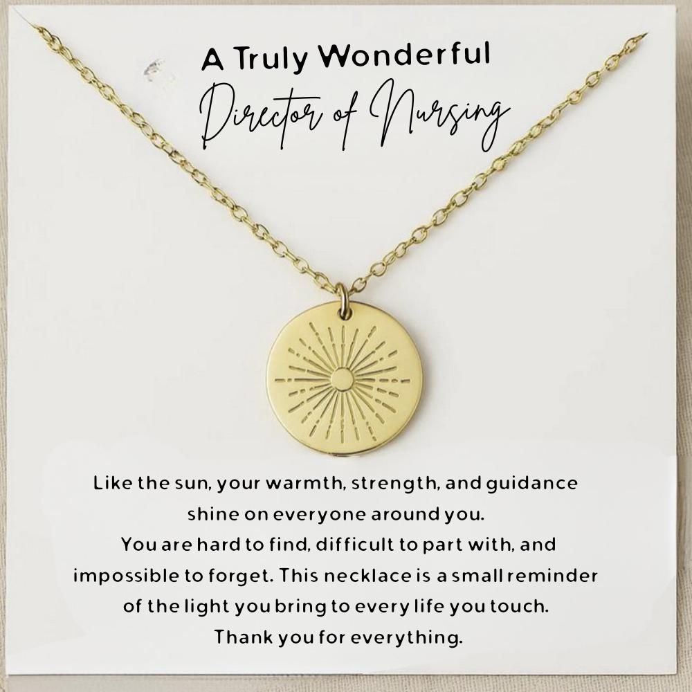 Nursing Director Gift, Gift For Director of Nursing Silver Jewelry Gift, Personalized Nurse Director Thank You Gifts, DON Customize Necklace