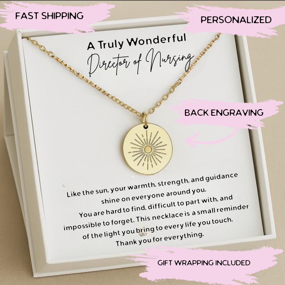 Nursing Director Gift, Gift For Director of Nursing Silver Jewelry Gift, Personalized Nurse Director Thank You Gifts, DON Customize Necklace