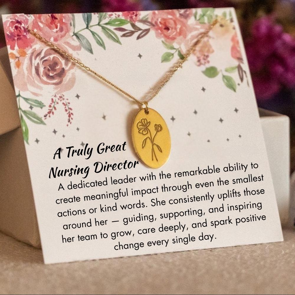 Nursing Director Jewelry with Card, Personalized Director of Nursing Thank You Gift, Nurse Leader DON Gift,  Appreaciation Retirement Gift