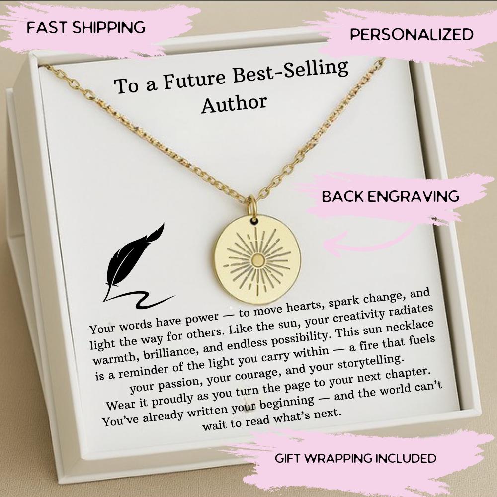 Best-Selling Author Necklace Gift, Writer Necklace, Author Silver Necklace, Future Best Selling Author Gift, Gifts For Writers
