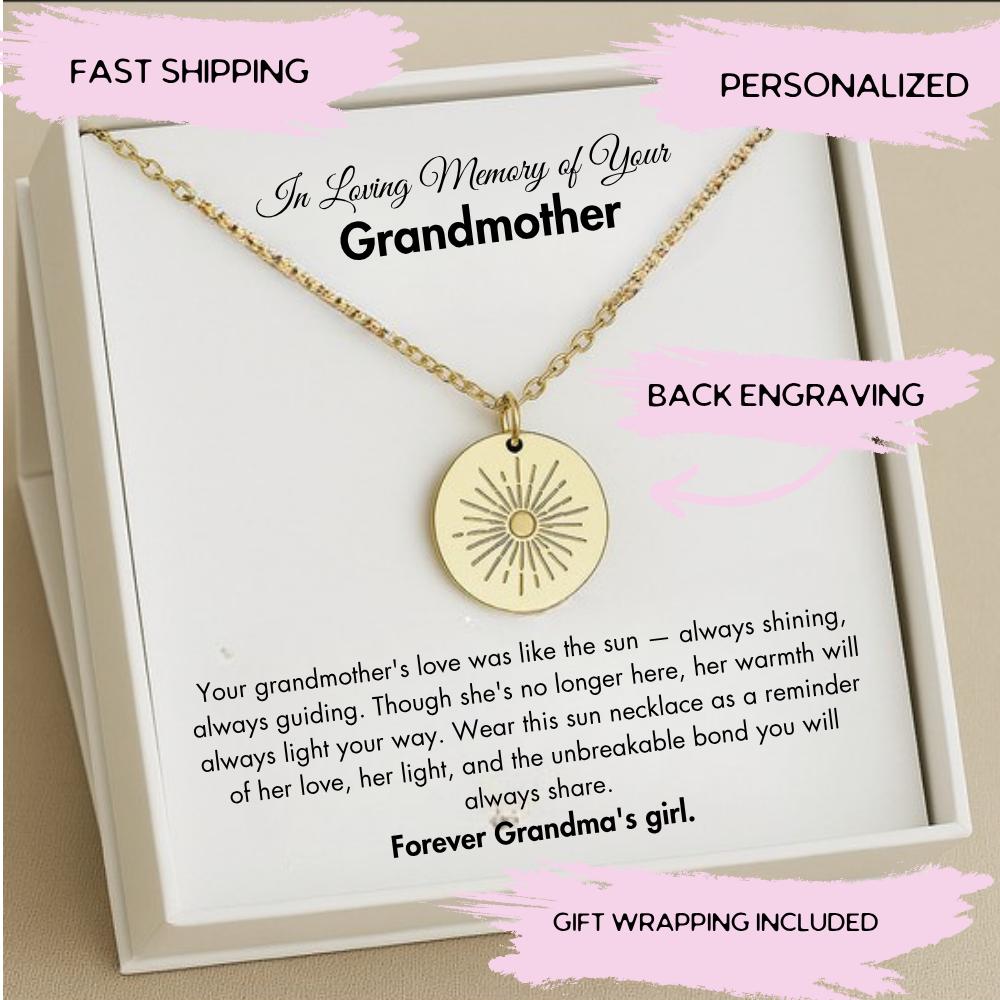 Grandmother Memorial Necklace, Grandmother Grief Gift, Grandmother Bereavement Gift, Grandmother Condolence Gift,  Loss of Grandmom
