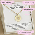 Personalized Fitness Instructor Necklace, Fitness Instructor Gift, Thank You Gift, Female Fitness Instructor Appreciation Gift