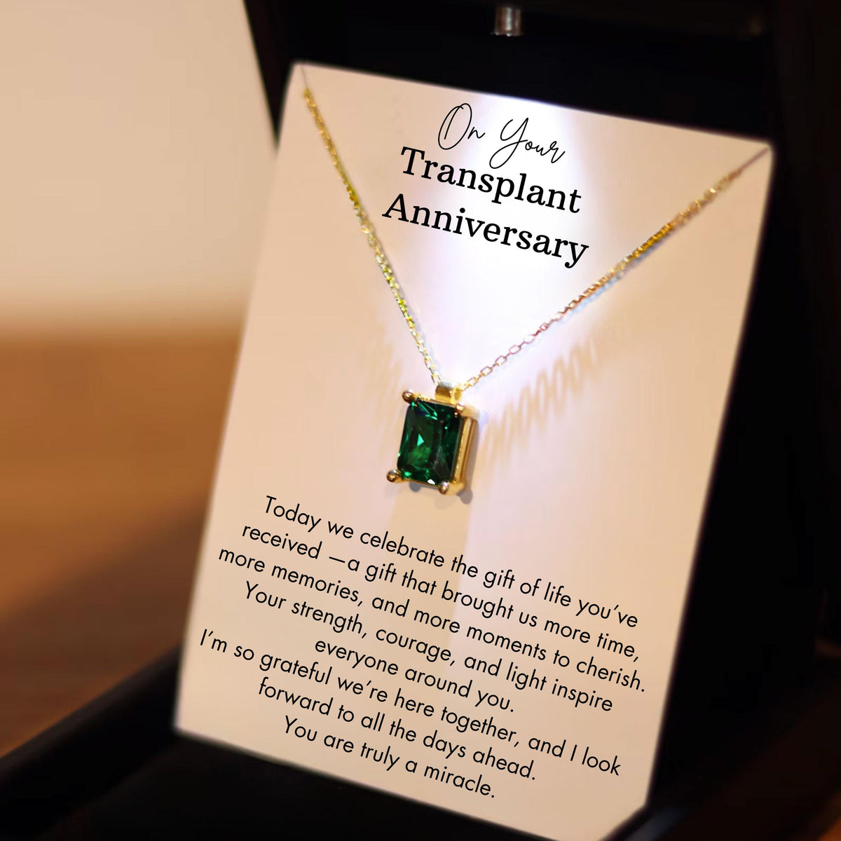 Transplant Anniversary Jewelry Necklace, Personalized Birthstone Silver Necklace Liver, Lung, Bone Marrow, Stem Cell, Organ Donation Gift