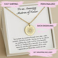 Matron of Honor Thank You Necklace, Wedding Party Thank You Gift, Matron of Honor Gifts, Bridal Shower Gifts, Friend Thank you from Bride