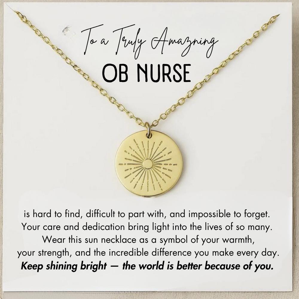 Delivery Nurse OB Nurse Jewelry, Nurse Appreciation gift, Labor nurse, Nurse Sun Necklace, Nurse Thank You Jewelry, OB Nurse Gift