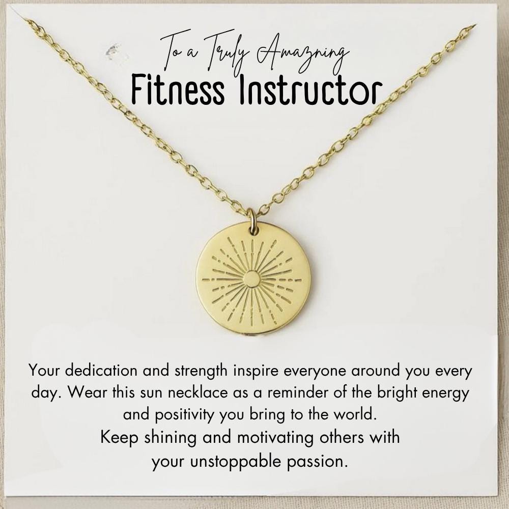 Personalized Fitness Instructor Necklace, Fitness Instructor Gift, Thank You Gift, Female Fitness Instructor Appreciation Gift