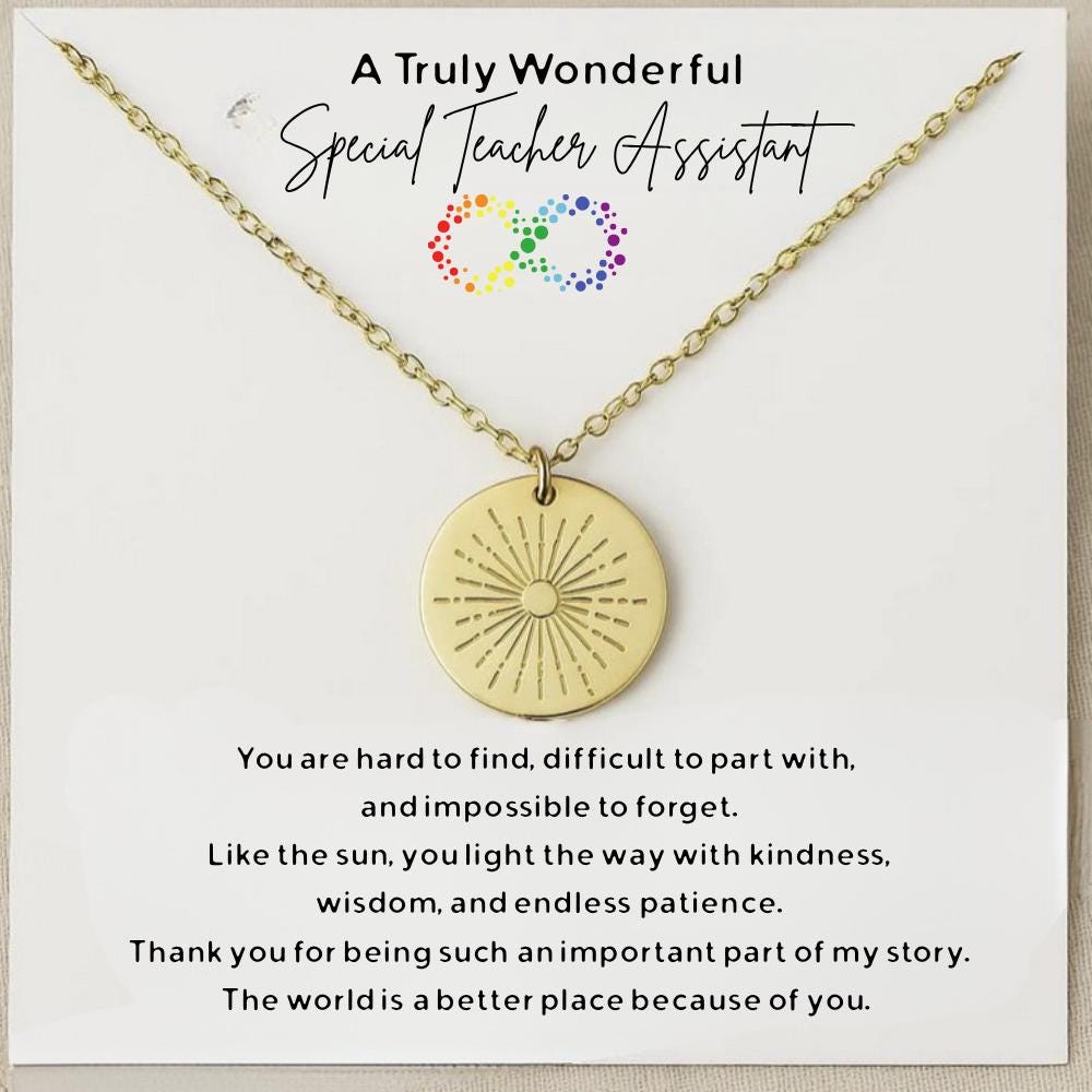 Personalized Special Teacher Assistant Gift,  Teacher Assistant Necklace, End Of Term Teacher Assistant Gift, TA Thank You Gift,