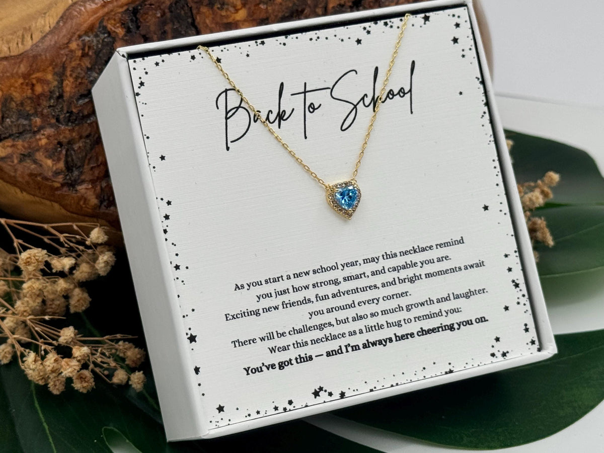 Back to School Necklace Gift, First Day Of School, High School, College First day of School Necklace, Freshman First Day Gift