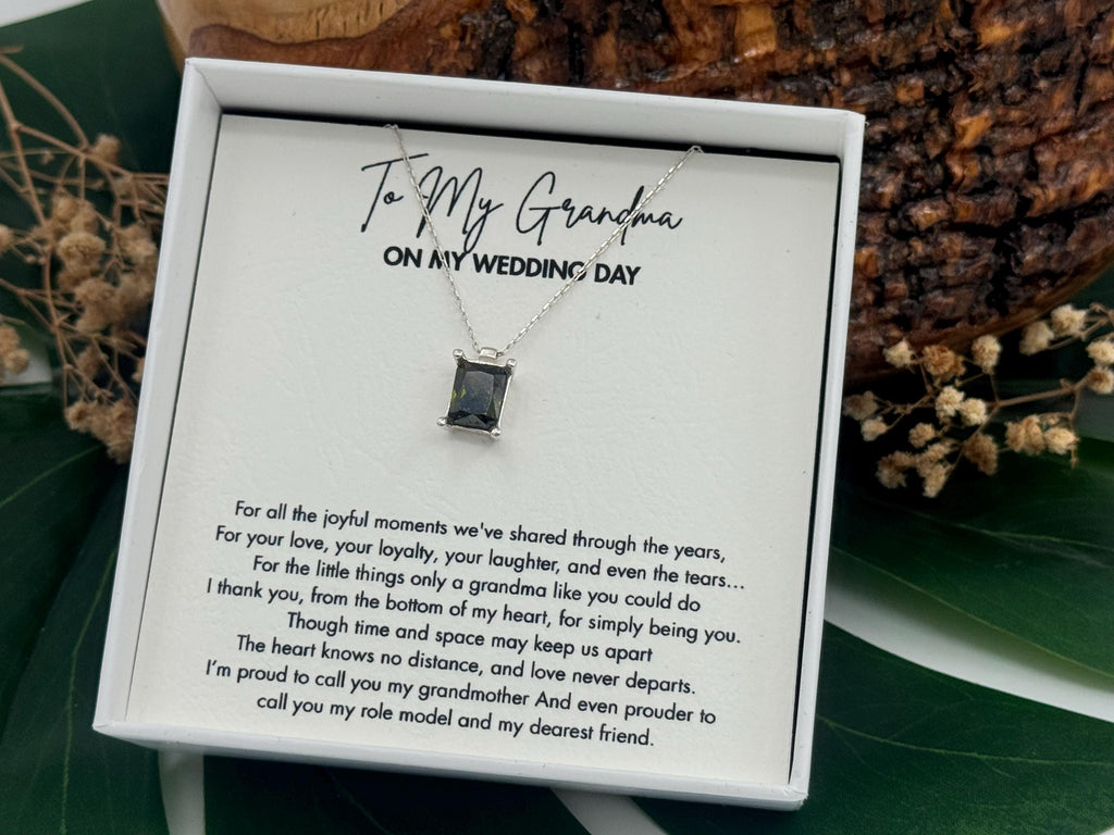Grandmother of the Bride Necklace gift,  Sentimental Grandma of the Bride Jewelry, Rehearsal Dinner Bridal Party Jewelry,