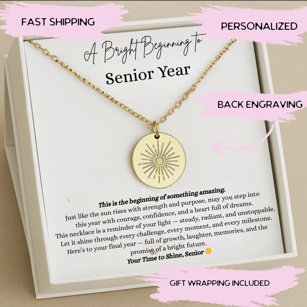 First Day of Senior Year Gift, First Day Of 12th Grade Gift, Senior Year Gift for Girls, First Day Of 12th Grade Daughter  Silver Necklace