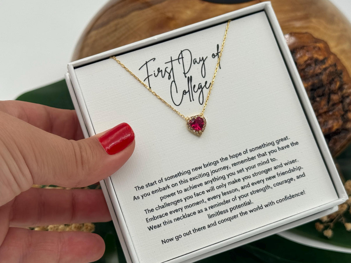 New College Student Gift, Student Moving Away, Daughter College First Day Necklace, First Year of College Necklace Gift, Moving Away Gift
