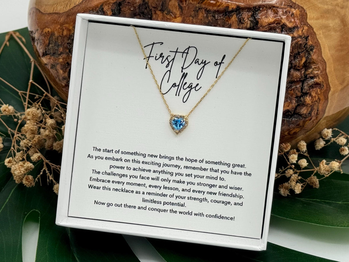 New College Student Gift, Student Moving Away, Daughter College First Day Necklace, First Year of College Necklace Gift, Moving Away Gift
