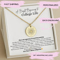 First Day of College Gift for Her, College Freshman Gift from Mom, Silver Necklace for Daughter Starting College, University Good Luck Gift