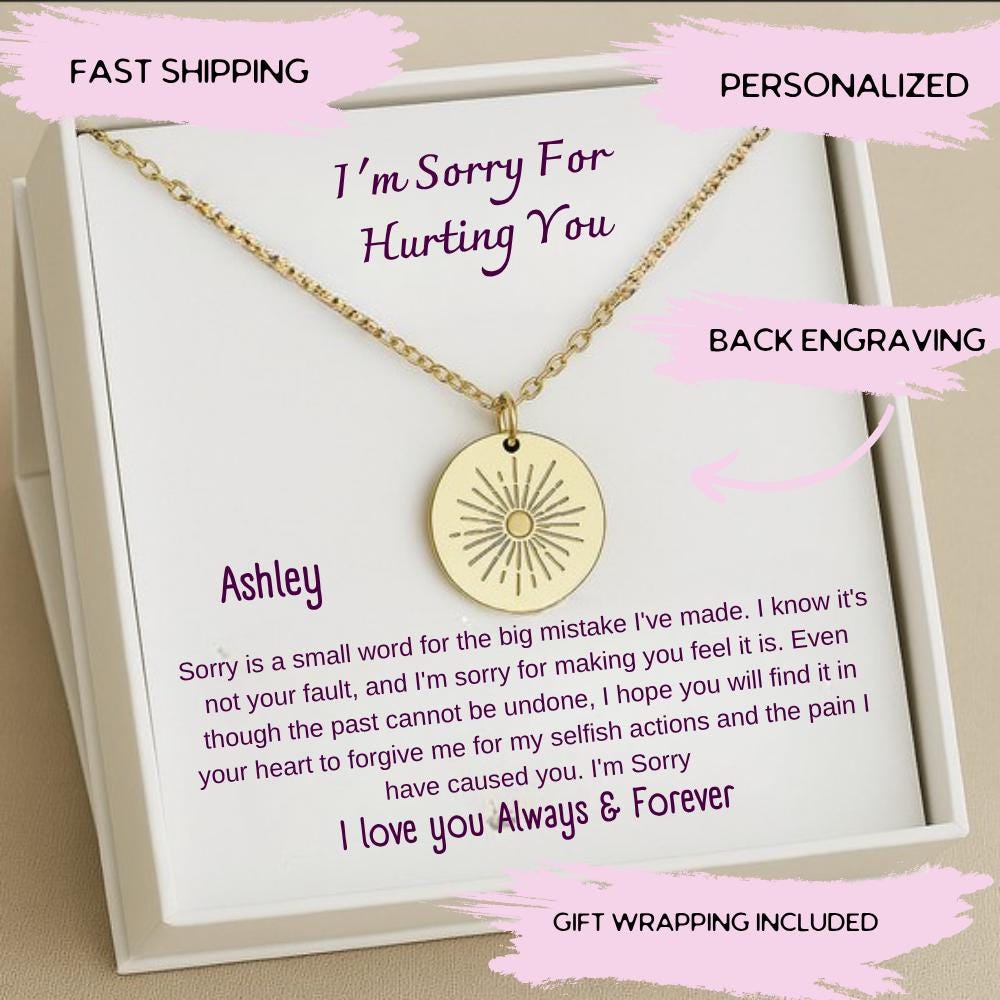 I'm Sorry Gift Apology Gift Necklace, I'm Sorry Gift Apology Gift Necklace For Her, Apology Gifts for Her, Forgive Necklace