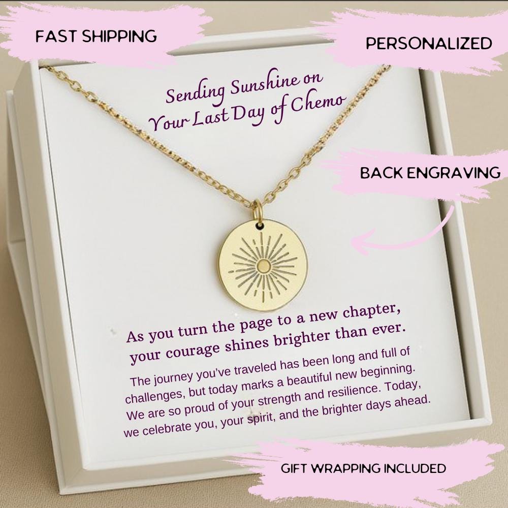 Last Day of Chemo Necklace Gift for Cancer Survivor, Cancer Warrior, Last Day of Radiation, End of Chemo Gifts, Cancer Awareness Jewelry