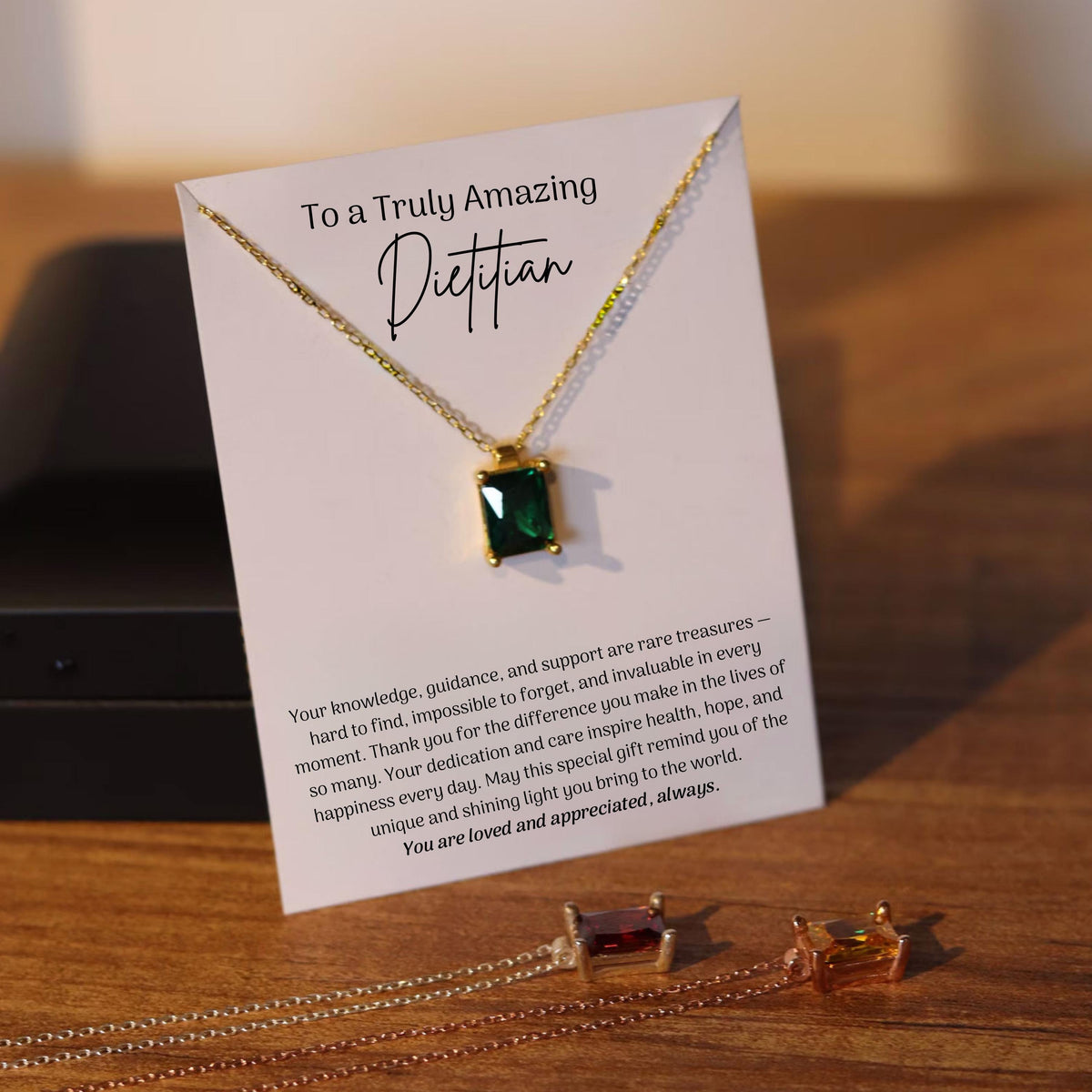 Amazing Dietitian Appreciation Gift, Dietitian Silver Birthstone Jewelry with LedBox, Nutritionist Gift, egistered Dietitian Gift