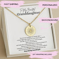 Personalized Granddaughter Sun Necklace, Granddaughter Christmas Gift, Granddaughter Jewelry, Great Granddaughter Keepsake Gifts,