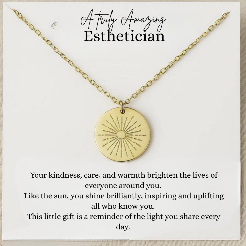 Personalized Esthetician Jewelry, Unique  Esthetician Thank You Gift, Sterling Silver Gift, Cosmetologist Gift, Skincare Professional Gift