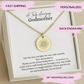 Godmother Silver Necklace with Message Card, Godmother Thank You Jewelry, Gift from Godchild, Baptism Thank You from Godson or Goddaughter