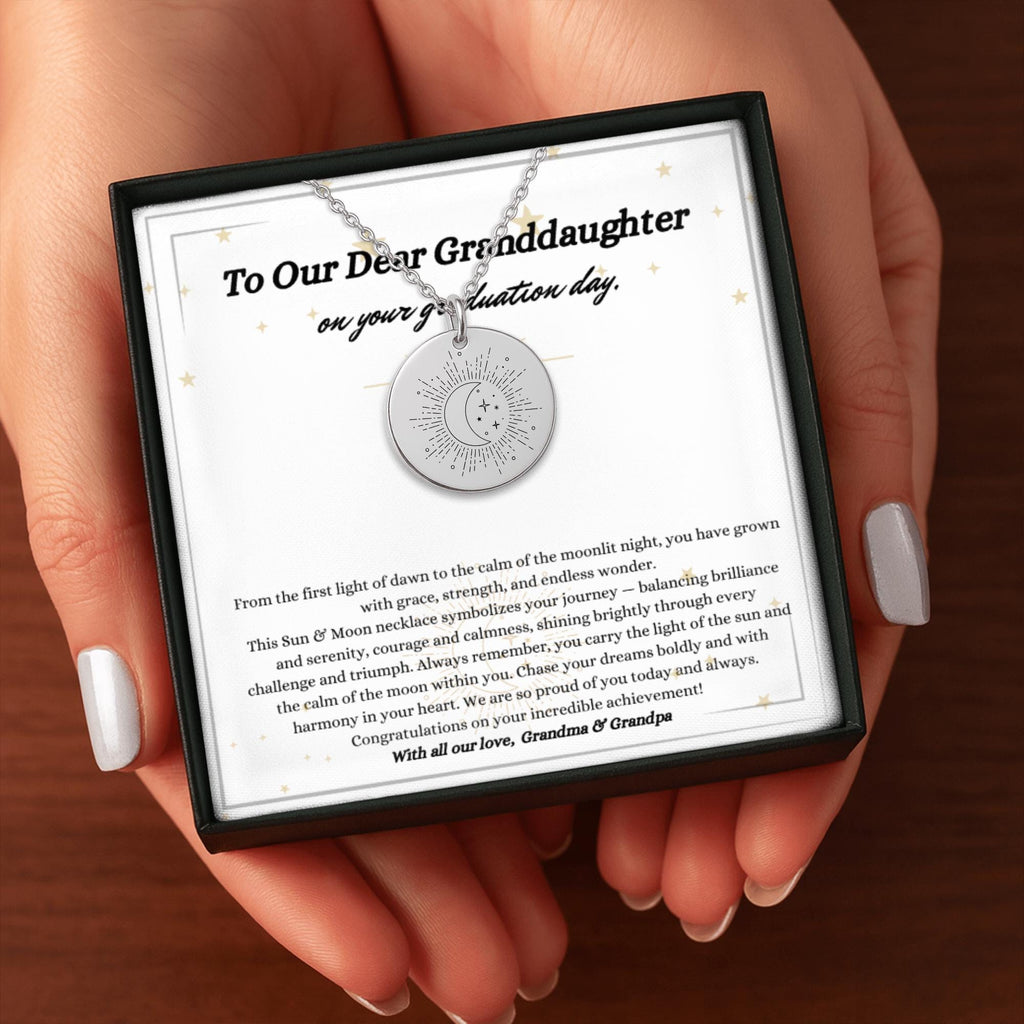 Granddaughter Graduation Necklace Gift from Grandma and Grandpa, Granddaughter Graduation Gift, Meaningful 925 Sterling Silver Jewelry