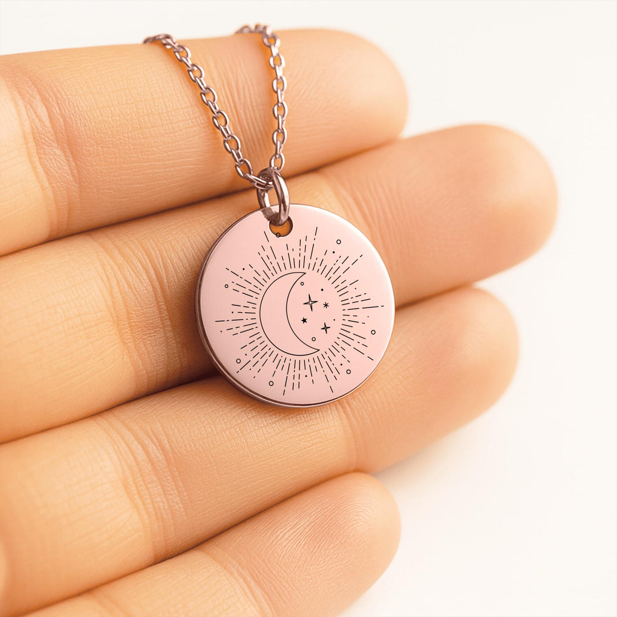 Inhale Peace, Exhale Worry Affirmation Pendant, Sun and Moon Inspirational Jewelry, Encouragement Necklace, Anxiety Relief Self Care